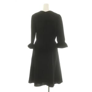 BORDERS at BALCONY V-NECK DRESS ドレス ワンピース ロング 七分袖 八分袖 36 黒 ブラック