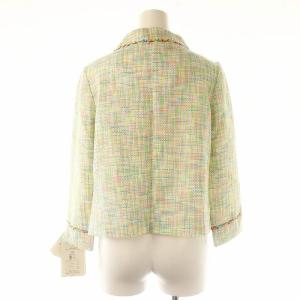 M'S GRACY セットアップ 上下 ツイード ジャケット 総裏地 タイトスカート 膝丈 9AR オフホワイト マルチカラー