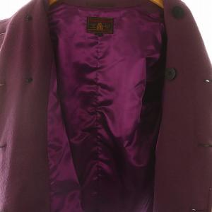 HYSTERIC GLAMOUR SOUND & VISION ワッペン付 Pコート L パープル アイボリー