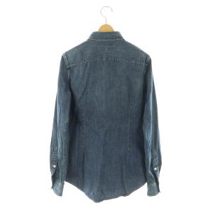 RALPH LAUREN 長袖デニムシャツ ボタンダウン コットン S 紺 ネイビー