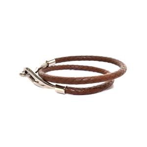 HERMES ジャンボ チョーカー 2重ブレスレット ブラウン