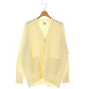 23AW ダブルジャガード ビッグカーディガン ニット 長袖 Vネック アイボリー /MY OS