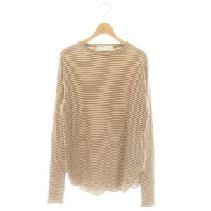 23AW BORDER RIB L/S T-SH Tシャツ カットソー ボーダー 長袖 茶 白 ブラウン ホワイト