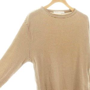 L'Appartement 23AW BORDER RIB L/S T-SH Tシャツ カットソー ボーダー 長袖 茶 白 ブラウン ホワイト
