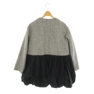 CELFORD 22AW タフタコンビツイードブルゾン ジャケット ノーカラー F 白 黒 ホワイト ブラック