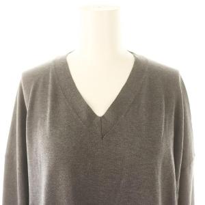 ENFOLD 24AW V-NECK PULLOVER シルクコットン ニット セーター Vネック 長袖 38 グレー