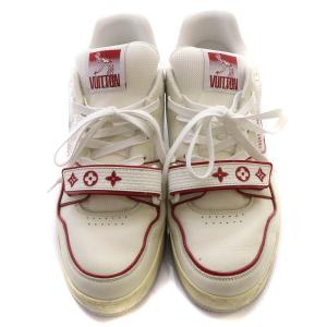 LOUIS VUITTON LV トレイナー ライン スニーカー 9.5 ホワイト レッド MS0261