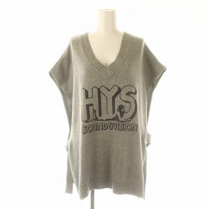 22SS JUST LEAN BACK ベスト プルオーバー ニット Vネック F グレー 黒 ブラック