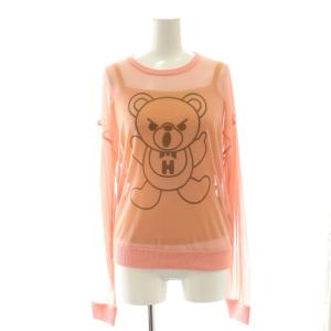 BEAR & DIRTY HYSTERIC プルオーバー カットソー 長袖 ノースリーブ レイヤード F ピンク 黄色 イエロー