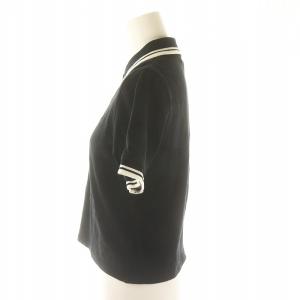 HYSTERIC GLAMOUR 24SS ポイズンチェリー POISON CHERRY刺繍 ショート丈ポロシャツ 半袖 コットン F 黒