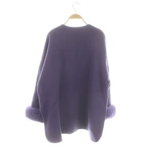Diagram GRACE CONTINENTAL 22AW リバーファーコート ノーカラーコート アウター ミドル丈 ジップアップ 36 紫 パープル