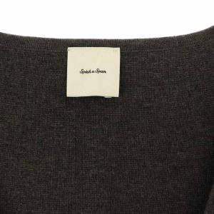 Spick&Span 22AW ニットベスト プルオーバー オーバーサイズ Vネック カットオフ ポケット グレー