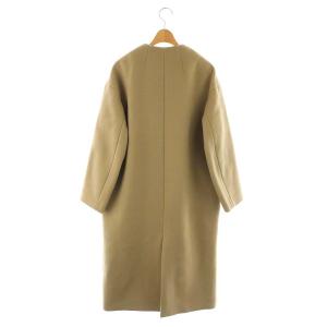 IENA マンテコ MANTECO ノーカラーコート アウター スリット ウール 34 XS キャメル