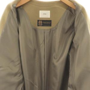 IENA マンテコ MANTECO ノーカラーコート アウター スリット ウール 34 XS キャメル