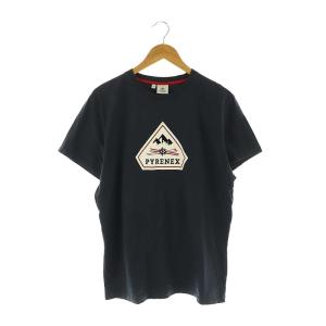 カレル ロゴ プリント 半袖 クルーネック Tシャツ カットソー 半袖 プルオーバーコットン XL 紺