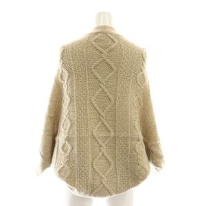 QUEENE AND BELLE カシミヤラメニットボレロ カーディガン 五分袖 ピン付き ベージュ