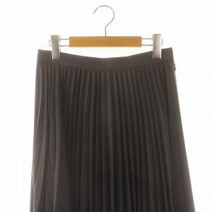 ENFOLD ウールプリーツロングスカート 38 グレー /HK OS