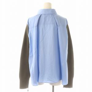 sacai 23SS Cotton Poplin x Knit Pullover 3 カーキグレー