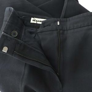 JIL SANDER シルク混センタープレスパンツ テーパード 32 紺 ネイビー /HK OS