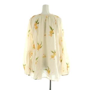 gelato pique キンモクセイ柄 セットアップ カットソー 長袖 プルオーバー パンツ イージー ジョガー ルームウェア コットン F ベージュ