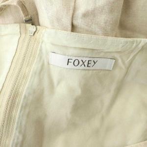 FOXEY リネン ノースリーブワンピース 40 ベージュ 34330