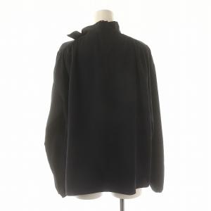 TOMORROWLAND シルキークロス ボウタイブラウス 長袖 36 黒 ブラック