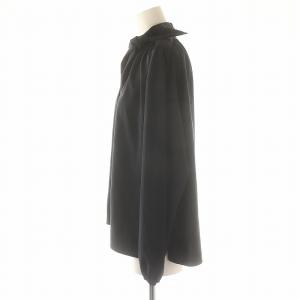 TOMORROWLAND シルキークロス ボウタイブラウス 長袖 36 黒 ブラック