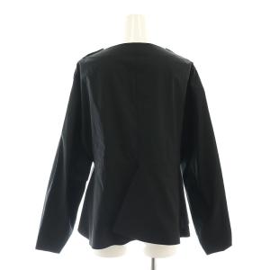 BLAMINK コットンペプラムフレアブラウス 長袖 36 黒 ブラック