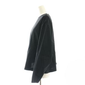 BLAMINK コットンペプラムフレアブラウス 長袖 36 黒 ブラック