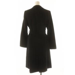 Paul Stuart アンゴラウール スタンドカラーロングコート 総裏地 8 L 黒 ブラック