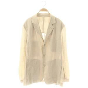 コットンリネンジャケット ブレザー シングル 3 ベージュ