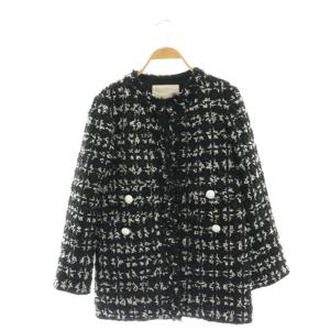 24AW Tweed ジャケット 36 ブラック ホワイト