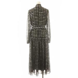 Diagram GRACE CONTINENTAL 24AW キカプリントワンピース 36 ブラック ホワイト