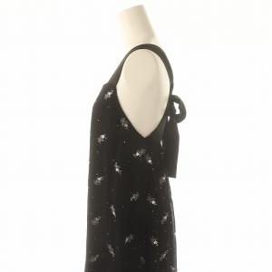 GRACE CONTINENTAL 24AW  フラワー刺繍ノースリーブワンピース 36 ブラック