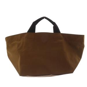 ナイロン 舟型トートバッグ ハンドバッグ 茶色 ブラウン /SR14