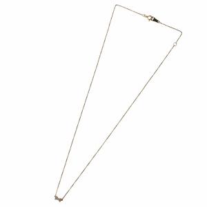 agete リボンモチーフ ネックレス ペンダント K18 0.03ct 1.2g ゴールドカラー /AQ OS