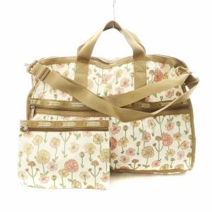 ボストンバッグ ハンドバッグ ショルダーバッグ 2way 花柄 ナイロン ベージュ ピンク 白 ホワイト