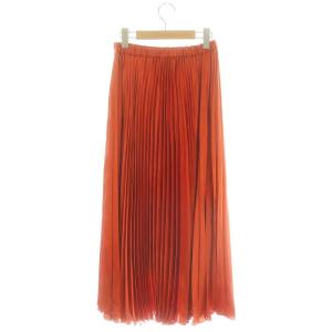UNITED ARROWS UWCSアコーディオンプリーツスカート ロング フレア 38 オレンジ