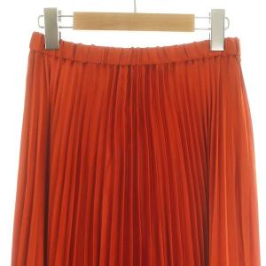 UNITED ARROWS UWCSアコーディオンプリーツスカート ロング フレア 38 オレンジ