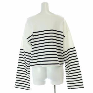 EVERYDAY I LIKE 23SS Cropped Stripe Tシャツ カットソー 長袖 ボーダー ショート丈 F 白 ホワイト 黒 ブラック 23070500804010