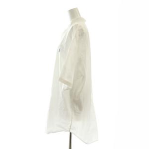 RALPH LAUREN バンドカラー 半袖シャツ 七分袖 フロントボタン ロゴ XL 白 ホワイト