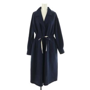 ウエストリボンコート ロング 薄手 36 S 紺 ネイビー /KO OS