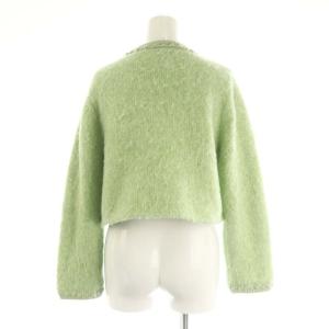 SNIDEL 23AW ファーライクニットジャケット ノーカラージャケット F ミント