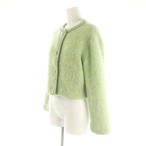 SNIDEL 23AW ファーライクニットジャケット ノーカラージャケット F ミント