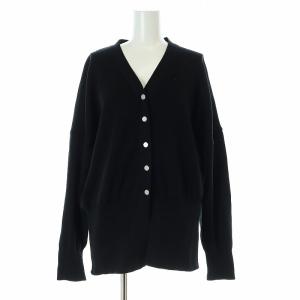 24SS 総針カーディガン ニット 長袖 Vネック F 黒 ブラック /AT OS SH