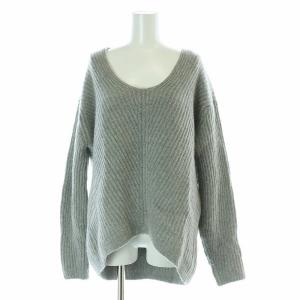 Vネック KNIT TOP ニット セーター 長袖 カシミヤ昆 F グレー 17080560000810