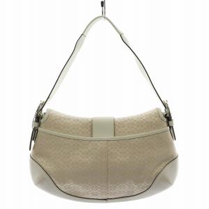 COACH ミニシグネチャー ワンショルダーバッグ ハンドバッグ レザー キャンバス 白 ホワイト 6808