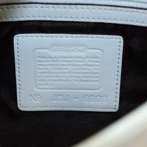 COACH ミニシグネチャー ワンショルダーバッグ ハンドバッグ レザー キャンバス 白 ホワイト 6808