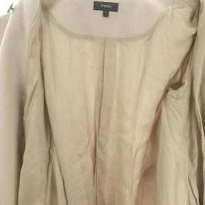 Theory LAMB MELTON CLOAK COAT D コート アウター ロング ノーカラー 総裏地 ウール S ライトグレー