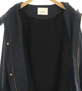ANAYI ブライトツイルライナー付モッズコート アウター 34 XS 紺 ネイビー